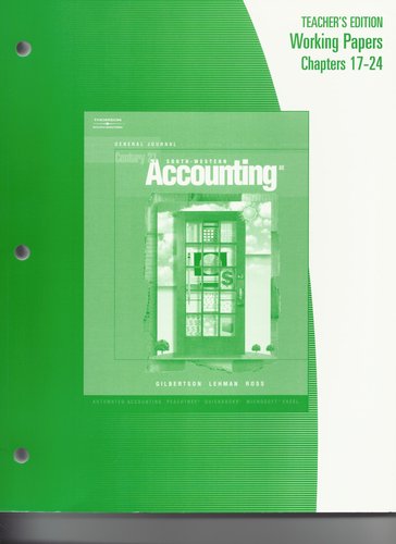 CENTURY 21 SOUTH-WESTERN ACCOUNTING WORKING PAPERS, CHAPTERS Excellent
