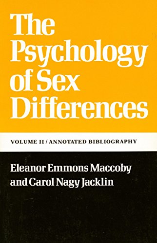 Psychology Of Sex Differences Vol Ii Annotated By Eleanor E Maccoby